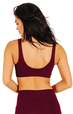 Everyday Sports Bra In Maroon - Medium Support, A - E Cups -Yoga Democracy 1505 Maroon Back removebg