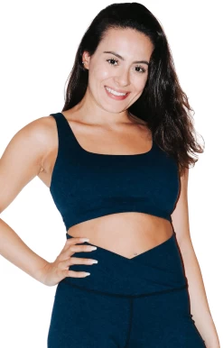 Everyday Sports Bra In Navy Blue Heather - Medium Support, A - E Cups