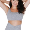 Everyday Sports Bra In Silver Heather - Medium Support, A - E Cups -Yoga Democracy 1505 SIlverHeather Front removebg