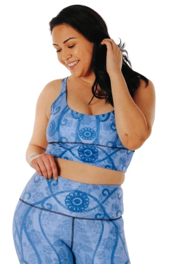 Limitless Sports Bra In Peaceful Warrior - Medium Support, A - E Cups 12 Limitless Sports Bra In Peaceful Warrior - Medium Support, A - E Cups -Yoga Democracy 1506 peaceful front removebg