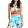 Reversible Knot Top In Flower Bomb -Yoga Democracy 1606 FLOWER BOMB 1