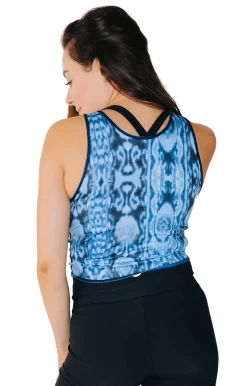 Reversible Knot Top In Cool Bukhara -Yoga Democracy 1606 CoolKushutara back3 removebg