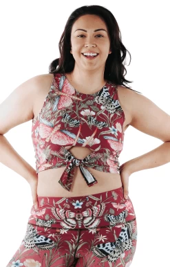 Reversible Knot Top In Pretty In Pink -Yoga Democracy 1606 PIP front1 removebg