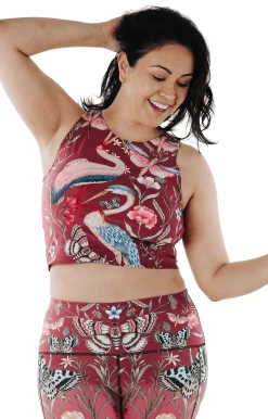 Reversible Knot Top In Pretty In Pink -Yoga Democracy 1606 PIP front2 removebg