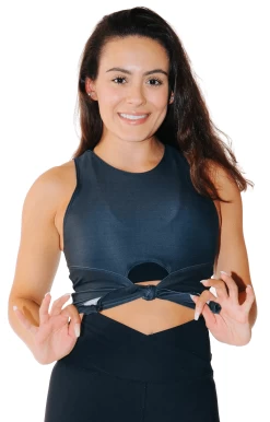 Reversible Knot Top In Sedate Charcoal