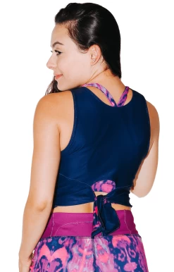 Reversible Knot Top In Vibrant Bukhara -Yoga Democracy 1606 VibrantBukhara back1 removebg