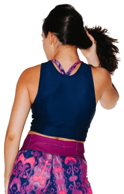 Reversible Knot Top In Vibrant Bukhara -Yoga Democracy 1606 VibrantBukhara back2 removebg