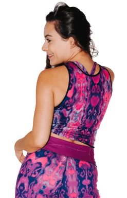 Reversible Knot Top In Vibrant Bukhara -Yoga Democracy 1606 VibrantBukhara back3 removebg