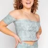 Off The Shoulder Bandeau In Pure Sage -Yoga Democracy 1609 PureSage Front2