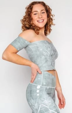 Off The Shoulder Bandeau In Pure Sage 9 Off The Shoulder Bandeau In Pure Sage -Yoga Democracy 1609 PureSage Left