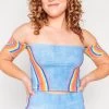 Off The Shoulder Bandeau In Rainbow Love -Yoga Democracy 1609 RainbowLove Front