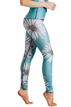 Flower Child Printed Yoga Leggings -Yoga Democracy Cropped 1103 side1 flowerchild 67f76896 f9e3 46ec 8000 17ae9255693c