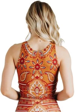 Reversible Knot Top In Rad Paisley -Yoga Democracy Cropped 1606 back1 radpaisley