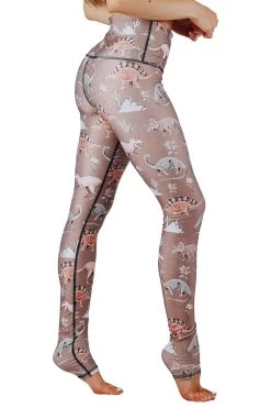 Stokasaurus Printed Yoga Leggings -Yoga Democracy stokasaurus 1101 side2