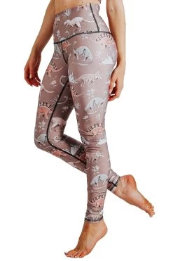 Stokasaurus Printed Yoga Leggings -Yoga Democracy stokasaurus 1103 side1
